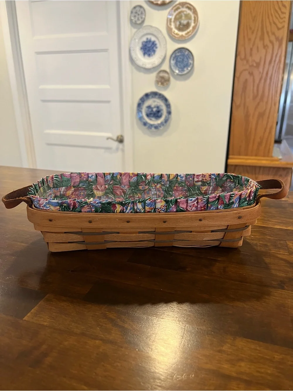 Longaberger, Heartland Collection Muffin Basket, 1990, Easter Eggs & Grass Liner